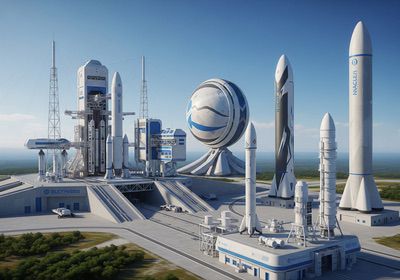 Reusable rocket launching into space